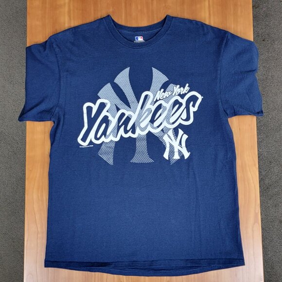 MLB Genuine Merchandise Navy NY Yankees Baseball Short Sleeve Crew Neck Tee - L - Picture 3 of 6
